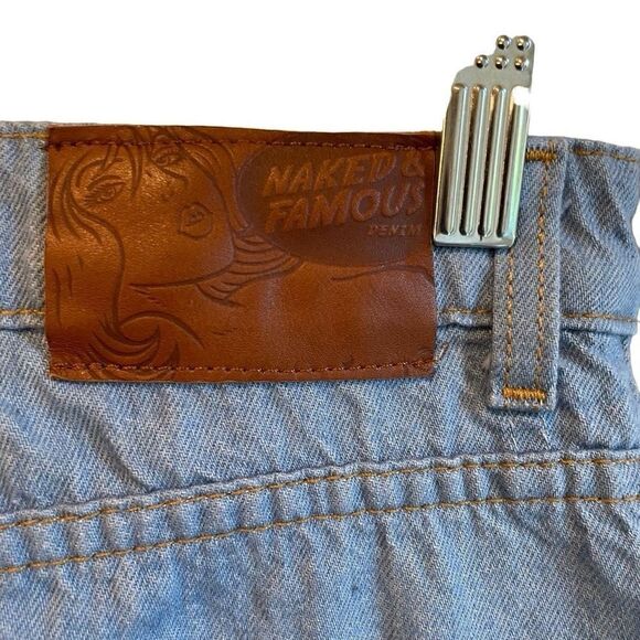 Naked & Famous Denim Womens 25 High Rise Skinny Light Blue Japan Selvedge Jeans - Picture 6 of 8